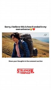 In my head, this is how STRANGER THINGS ends, Eleven finally reaching that faraway peaceful place with waterfalls and when she looks up Mike is there waiting, and they hug like nothing else ever mattered 😭❤️ Although the actual finale tells a different story, but this is what we all wanted to see instead, an ending that just feels right after everything they went through. | Otaku Nerd Vault