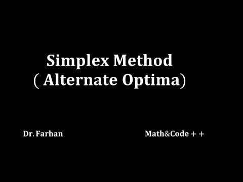 Simplex Method-Alternate Optima| Optimization Techniques