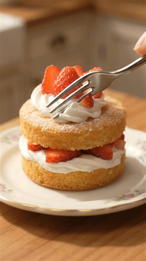 Making the Tiniest Strawberry Shortcake 🍓🍰🤏 | Tiny Feast #Shorts