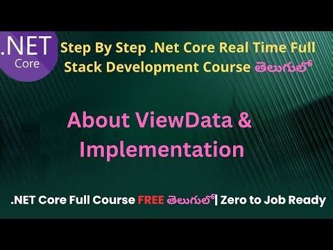 #70 About ViewData & Implementation in .Net Core | .Net Core Full Stack Development course in Telugu