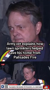 A man who served 30 years in the Army placed vE cheap oscillating lawn sprinklers on top of his roof, turned on the water hoses and fled the Palisades Fire. When he returned, his house was still standing. | Notinregz