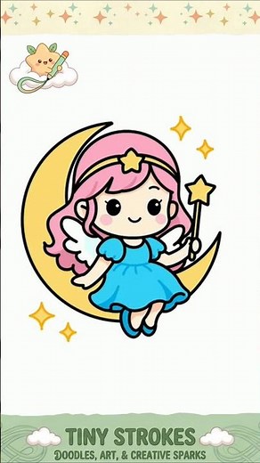 drawing a magical moon fairy 🌙🧚‍♀️ #drawing #cute #drawingtutorial #howtodraw #art