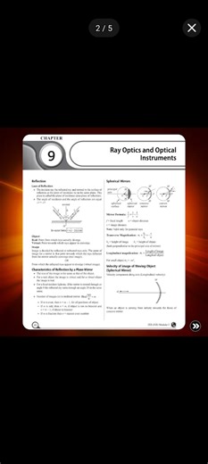 This image contains notes on "Ray Optics and Optical Instrument... | Filo