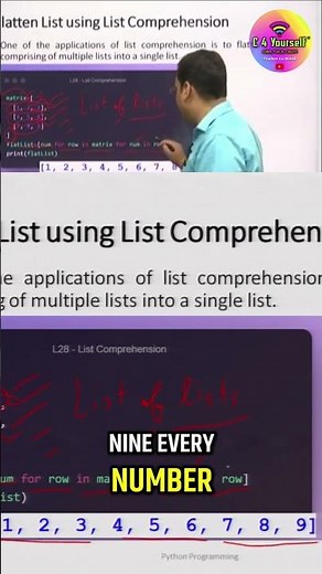 Nested For Loop: Flatten Lists Simply Explained (Quick Guide!) #shorts