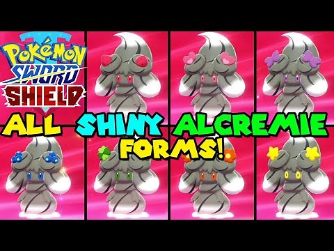 ALL SHINY ALCREMIE FORMS in Pokemon Sword & Shield - SHINY MILCERY EVOLUTION