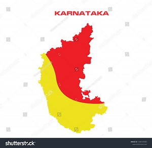Karnataka Map Red Yellow Flag Stock Vector (Royalty Free) 1584109585 | Shutterstock