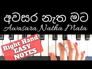 Milton Mallawaarachchi - Awasara Natha Mata | Right hand Piano Tutorial | NOTES | EASY |+Slow
