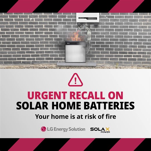 Recall on LG & LG Chem batteries. SolaX, Opal Storage, Red Earth & unbranded systems may be affected. Click or call 1300 677 273. | LG Energy Solution Global