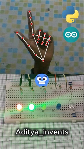 Gesture Controlled LED using Arduino & Python 🤖 | Finger Control Project #Arduino #Python #Robotics