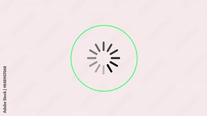 Loading Circle Video with Glow. Loading Animation on Transparent Background. Download progress, Digital loading symbol motion graphics with green.