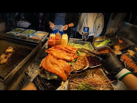 First-Person Giant Bun Build | Crispy Flatbread with Chicken & Sauce | No Commentary