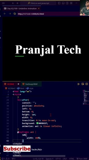 Underline Text animation | Like, Share #shorts #html #css #js