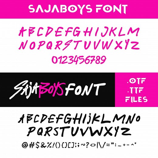 Paquete de fuentes Saja Boys, estilo anime Kpop (SVG, TTF, OTF) - Etsy España