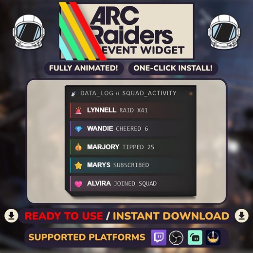 Animated Tactical Event List Widget for Streamelements - Arc Raiders HUD - Etsy UK
