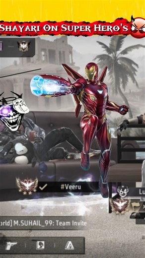 Shayari On Super Hero's 😮‍💨💀⏳️ #shorts #viralshorts #trendingshorts #ffshorts #mohant4x