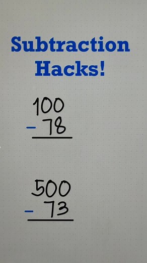 Subtraction Hacks Tutorial😳✅ Follow for more 🫶 #math #mathematics #mathtricks #MathTricksTutorial #maths #mathtrick #mathtutorial #basicmath #basicmathreview #viral #trending #educational #mathshortcut #mathhacks #tutorial #lovemath #mathematicstutorial #mathreview #reels #reelsvideo #reelsviral #reelsfb #fyp #foryou | Math Tricks Tutorial