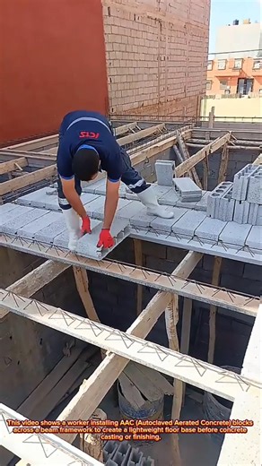 Fast AAC Block Floor Installation Over Support Beams