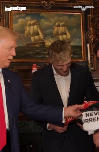 10K views · 177 reactions | Trump gifts Logan Paul MAGA hats and mugshot t-shirts during podcast interview #Trump #DonaldTrump #MAGA #LoganPaul #Mugshot #Left #Democrat #Republicans #US #Politics #News #Viralvideo #ViralVideos #Explore #Explorepage | Washington Examiner | Facebook