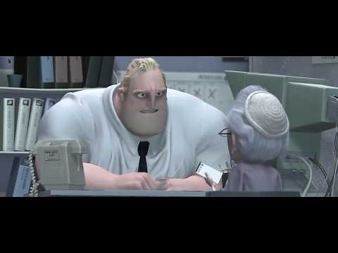 Mr increible en su oficina