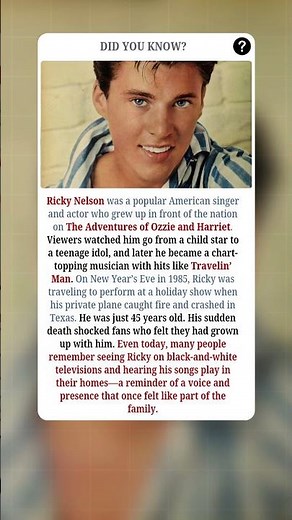 Ricky Nelson’s Final Journey