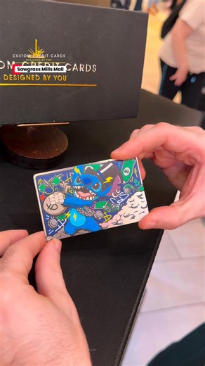 Custom Credit Cards on Instagram: "Stitch Color Card Conversion ASMR #customcreditcards #metalcards #laserengraving #stitch #asmr"