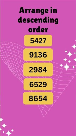 Ascending and descending Order (4 digit numbers) Example 6