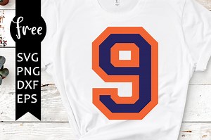 Sport numbers svg free, 9 svg, sport svg, instant download, silhouette cameo, nine svg, numbers svg, shirt design, free vector files 0841