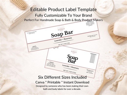 Editable Wrap-around Label Template | Editable Canva Design (instant Download) - Etsy UK