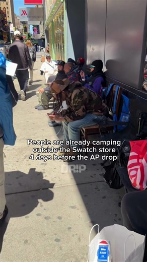 What do y'all think of people camping out 4 days before the Swatch x AP release ⁉️😭 #audemarspiguet #swatch #watchtok #hypebeast #streetstyle #luxurywatches