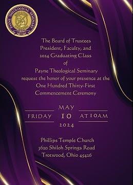The 131st Commencement Ceremony of Payne Theological Seminary, May 10, 2024