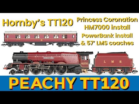 Hornby TT 120 Princess Coronation class + Stanier 57 coaches review