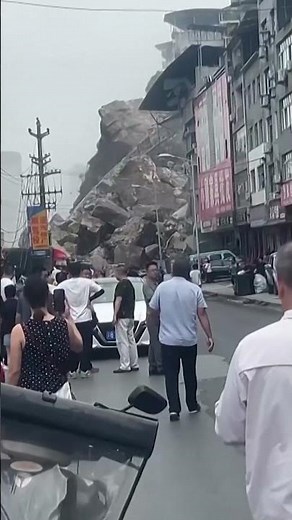 Moment Massive Landslide Buries Chinese Homes as Residents Run for Their Lives #shorts
