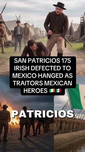 175 Irish soldiers defected to Mexico hanged as traitors Mexican heroes called dirty Catholics by officers Saint Patrick's Battalion 50 hanged branded faces Mexico treated them better than America chose Mexico over America #IrishHistory #IrishWarHeroes #SanPatricios #IrishMexican #IrishAmerican