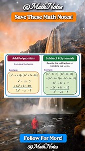 Adding and Subtracting Polynomial Math Notes | Math Notes