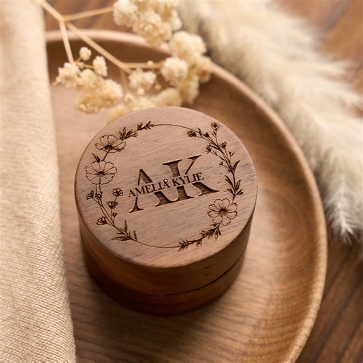 Personalized Wooden Ring Box for Wedding Ceremony, Christmas Gift, Custom Engraved Engagement Proposal Holder, Bridal Gift for Her - Etsy