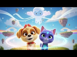 Magic Paws Episode 26: Spark & Luna Meet a Friendly Sky Figure! 🌈✨ Kids Adventure Cartoon