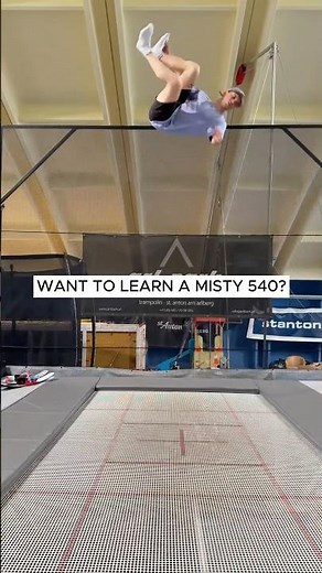 How to misty 540🔥! #tricktip #howto #misty #trampoline #skiing