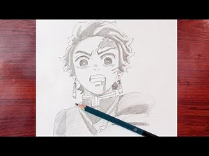 ✏️ How to Draw Tanjiro’s Face (Demon Slayer) | Anime Sketch
