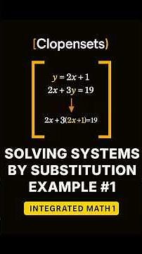Solving Systems by Substitution (Example #1) | Integrated Math 1 #maths #education #algebra #math