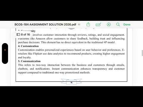 Bcos 184 Assignment solution 2026-27 | E-commerce assignment solution 2026-27