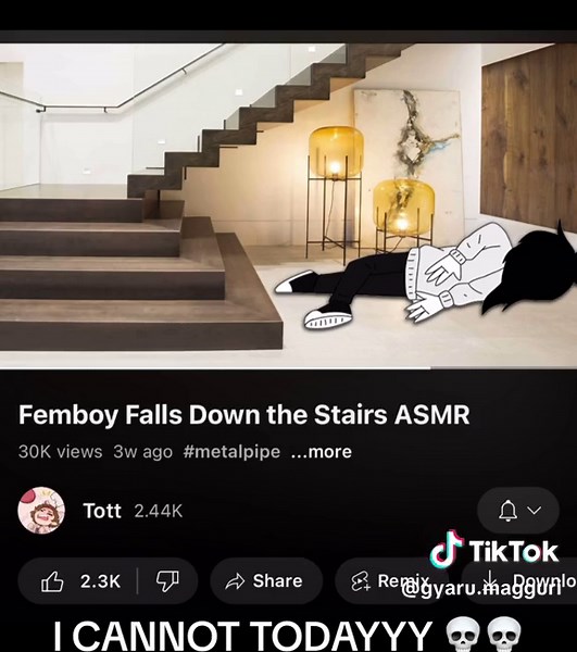 ASMR Femboy Falling Down Stairs - Crying Compilation