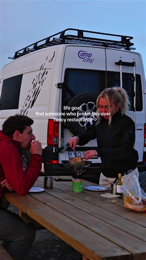 life goal: find someone who prefer this over fancy restaurants #nature #sunrise #naturevibes #iceland #peace