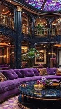 elegant stylish modern interior Purple living room online video cutter com