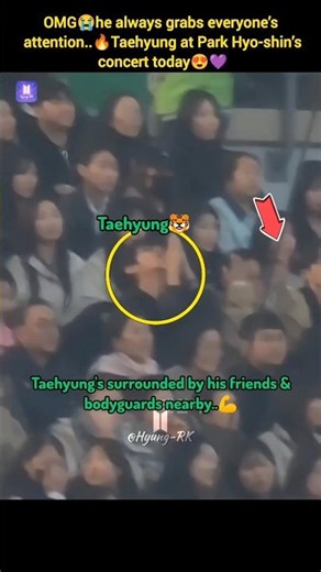 OMG💀Taehyung always grabs everyone’s attention🔥,Hyo-shin’s concert💜 #v #thv #taehyung #shorts #bts