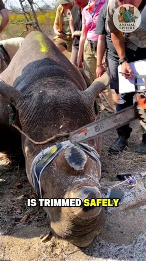 They Cut the Rhino’s Horn to Save Its Life #trending #AnimalSphere