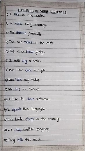 Examples Of Verbs In English|Verb Examples|Examples Of Verb Sentences|Action Verbs