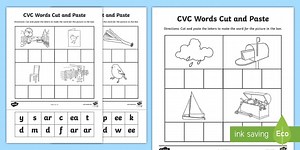 Phase 3 to 5 CVC Words Cut and Paste Activity