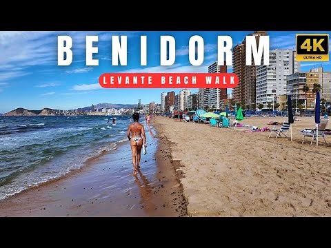 Levante Beach 4K Walk | The Ultimate Benidorm Beach Tour
