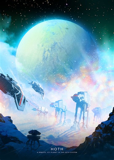 'Star Wars Planets: Hoth' Poster, picture, metal print, paint by Star Wars | Displate