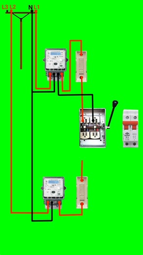 2 phase service with changeover switch connection #shorts #youtubeshorts